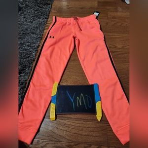 New Under Armour UA Fleece Sweat Jogging Pants Coral Youth medium Ym Jogg…